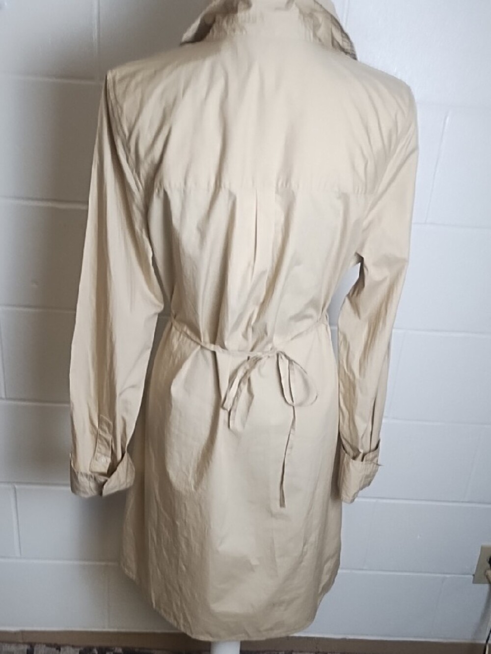 NWT Derek LamSafari Wrap Shirt Dress Tan Soft Lightweight Cotton - Picture 3 of 14